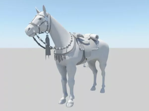 Dark Wraith Warrior Character With Horse 3d model