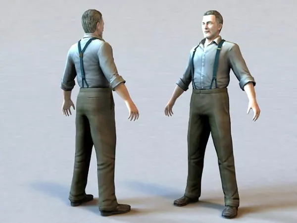 Middle-aged Male Character 3d model Middle-aged Male Character 3d model