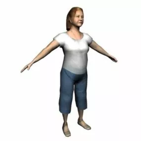 Middle-aged Woman Standing Character 3d model