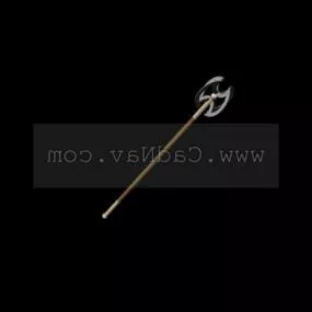 Middle Ages Long Handled Battle Ax 3d model