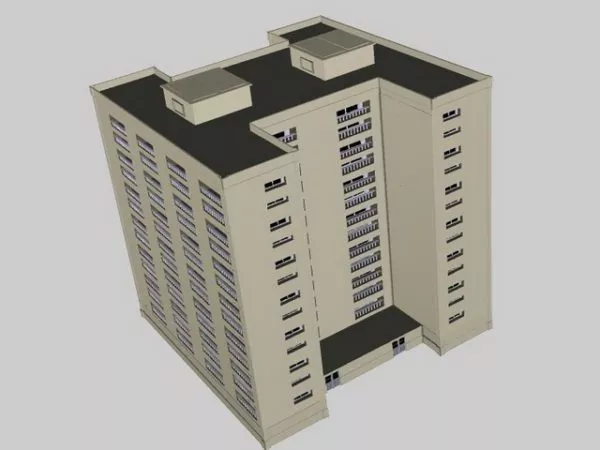 Middle School Building 3d model Middle School Building 3d model