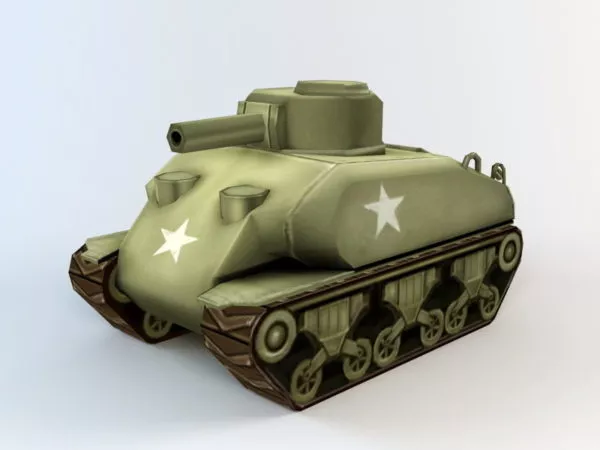 Military Army Tank Cartoon 3d model Military Army Tank Cartoon 3d model