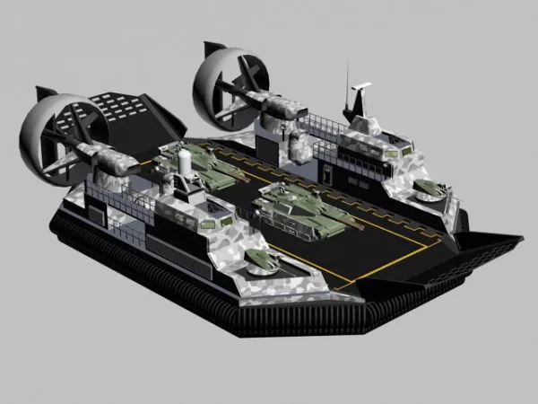 Military Hovercraft Transport 3d model Military Hovercraft Transport 3d model