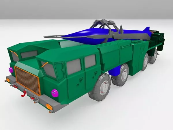 Cartoon Rocket Explorer Spaceship 3d model