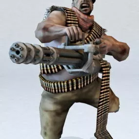Minigun Soldier 3d model