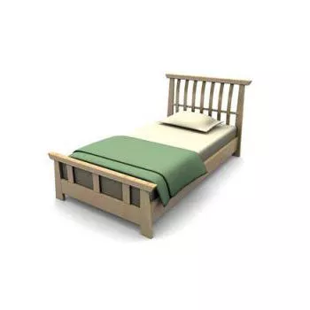 Mission Single Bed 3d model Mission Single Bed 3d model