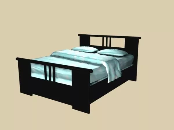 Mission Style Platform Bed 3d model Mission Style Platform Bed 3d model
