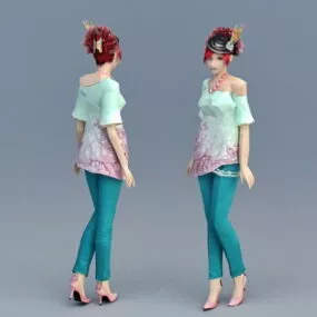 Modern Japanese Girl 3d model