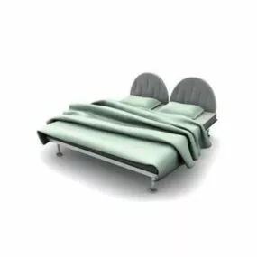 Modern Backrest Platform Bed 3d model