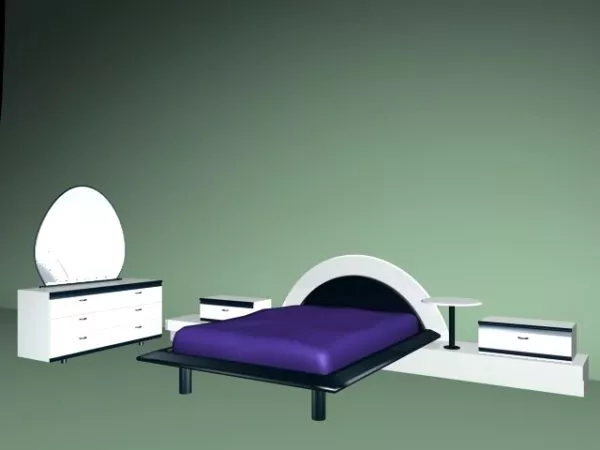 Dressing Table With X Leg 3d model