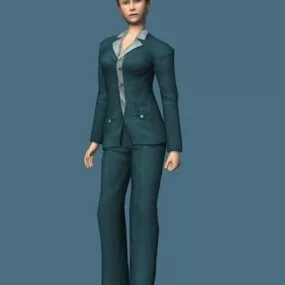 Modern Business Lady Rigged 3d model