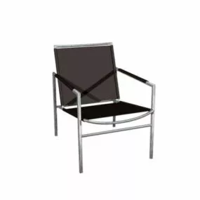 Modern Chrome Legs Armchair 3d model