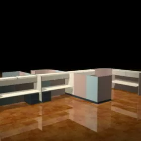 Modern Cubicle Workstation 3d model