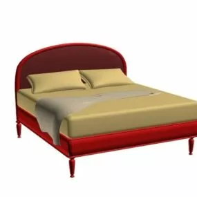 Modern Double Platform Bed 3d model
