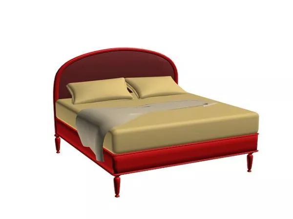 Modern Double Platform Bed 3d model Modern Double Platform Bed 3d model