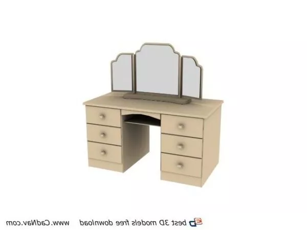 Dressing Table With X Leg 3d model