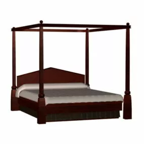 Modern Four Poster Bed 3d model
