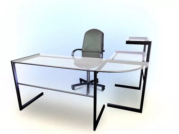 Modern Glass Office Desk 3d model Modern Glass Office Desk 3d model