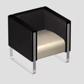 Modern Leather Cube Chair 3d model