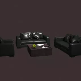 Modern Design Leather Sofa Set 3d model