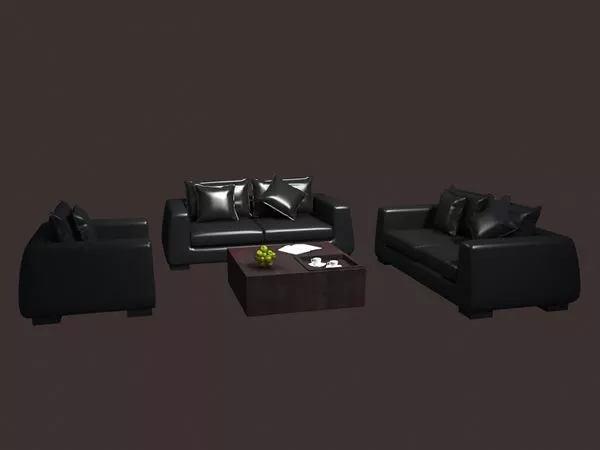 Modern Design Leather Sofa Set 3d model Modern Design Leather Sofa Set 3d model