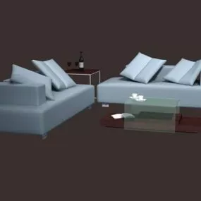 Modern Living Room Furniture Set 3d model