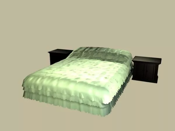 Smooth Edge Nightstand White Painted 3d model