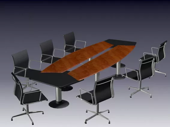 Modern Meeting Table And Chairs 3d model Modern Meeting Table And Chairs 3d model