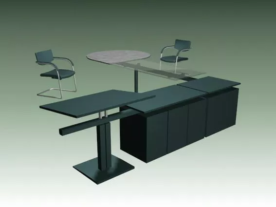 Modern Office Workstation Table And Chairs 3d model Modern Office Workstation Table And Chairs 3d model