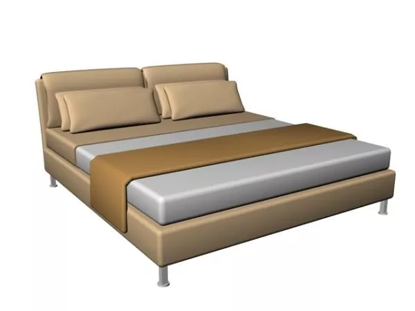 Modern Queen Bed 3d model Modern Queen Bed 3d model