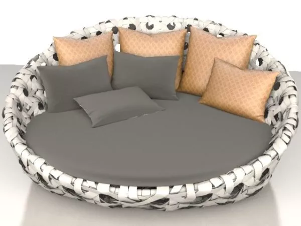 Pillows In Colorful Textiles Set 3d model