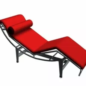 Modern Red Chaise Longue 3d model