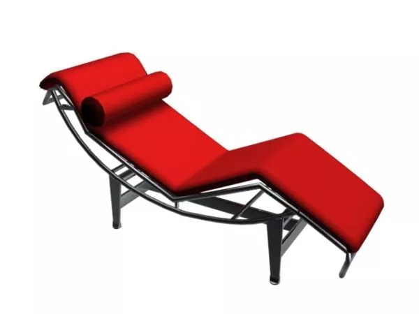 Modern Red Chaise Longue 3d model Modern Red Chaise Longue 3d model