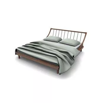 Modern-style Platform Bed With Headboard 3d model Modern-style Platform Bed With Headboard 3d model