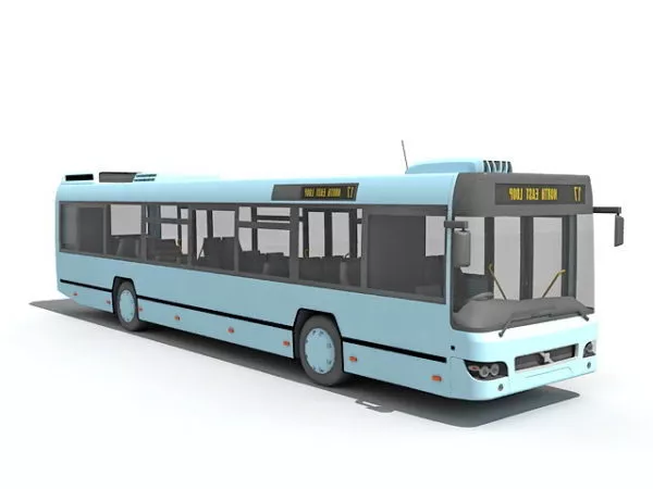 Green Bus Transport 3d model