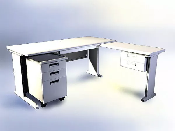 Modern White Office Desk 3d model Modern White Office Desk 3d model