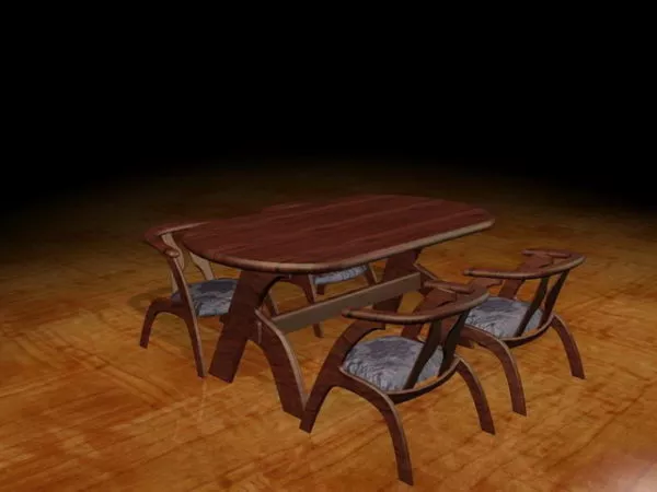 Modern Wood Dining Furniture 3d model Modern Wood Dining Furniture 3d model