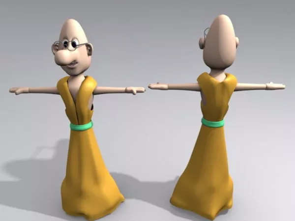 Monk Cartoon Character 3d model Monk Cartoon Character 3d model