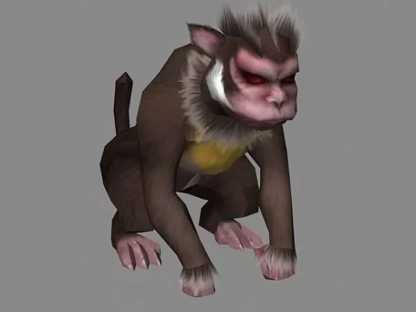 Cartoon Monkey Rig 3d model