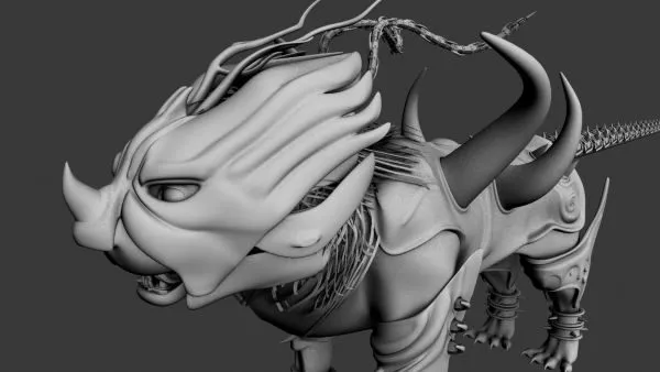 Alien Man Character Sculpture 3d model