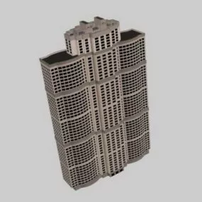 Multi-story Apartment Block 3d model