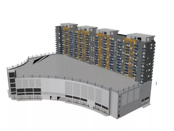 Multiple-story Building For Civil Use 3d model Multiple-story Building For Civil Use 3d model