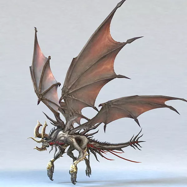 Beautiful Black Dragon 3d model