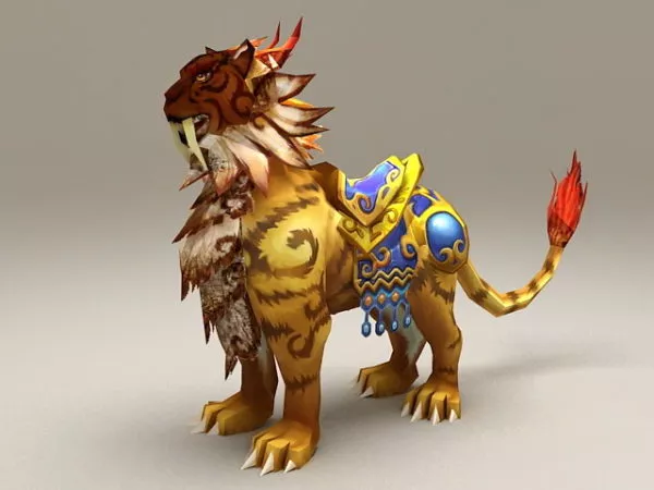 Mythical Yellow Lion 3d model Mythical Yellow Lion 3d model