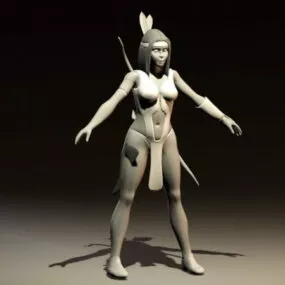 Native American Indian Woman 3d model