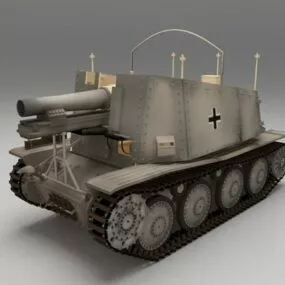 Nazi Germany Grille Artillery 3d model