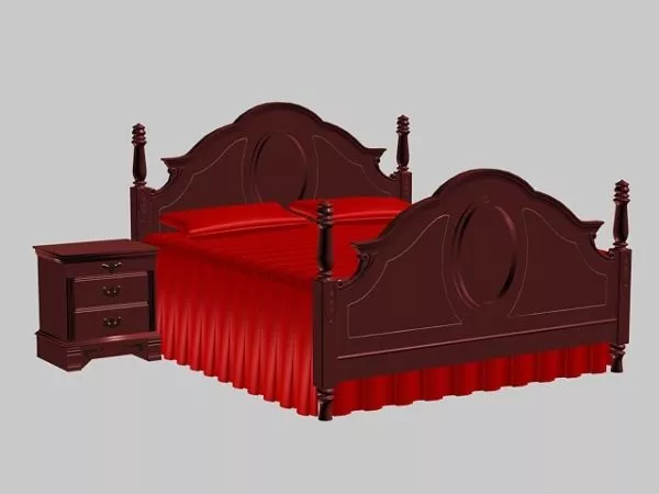 Simple Nightstand With Two Drawers 3d model