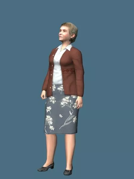 Nice Old Lady Character 3d model Nice Old Lady Character 3d model