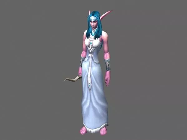 Night Elf Girl Hunter – Wow Character 3d model Night Elf Girl Hunter – Wow Character 3d model