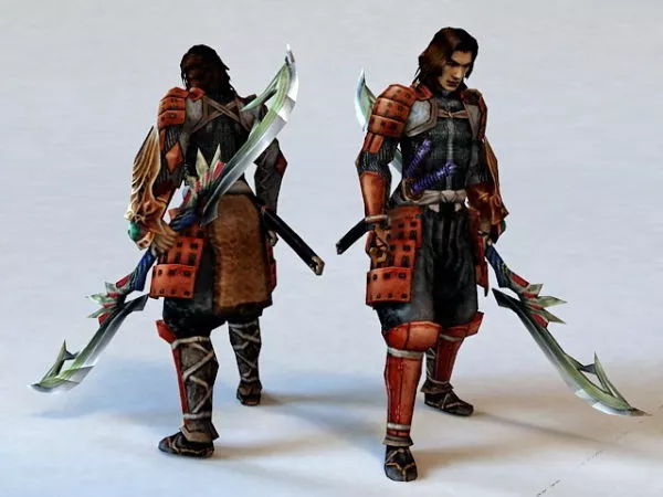 Samurai Ninja Swords Set 3d model